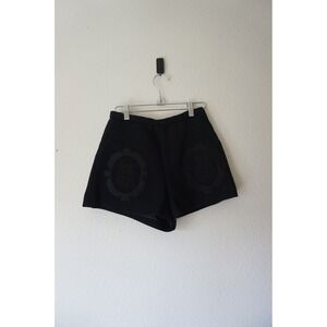 Matryoshka Doll Embroidery Gothic Lolita Wool Blend Black Hot Shorts S/M